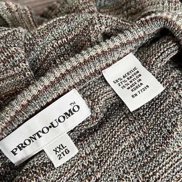 Vintage 90’s Pronto Uomo Sweater Long Sleeve Crewneck Knit Stripe SIZE XXL - Picture 5 of 6